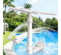Pool Fountain for Above and In-Ground Pools, XJUGEZ 360° adjustable Dual Mode Waterfall pool sprinkler fountain, pressure and height adjustable pool accessories for ground pools, multi-size interfaces