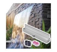 Pool Fountain Kit Outdoor Waterfall Spillway with Pipe Connector Silver h 39.4"x3.5"x2.4" Ideal for Backyard Pond Decor Enhance Your Garden Experience
