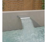 Pool Fountain Silver Stainless Steel 45x26x13cm Chlorine-Resistant Cascade Spout