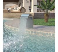 Pool Fountain Stainless Steel Silver 45x30x65 cm Chlorine-Resistant Pool Accent