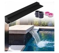 Pool Fountain Stainless Steel Waterfall Spillway, Wall Recessed Waterfall Outlet with Pipe Connector, for Garden Fish Pond Patio Deck Water Features, 72 60 48 40 36 34 24 20 18 16 inch Wide(