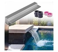 Pool Fountain Stainless Steel Waterfall Spillway, Wall Recessed Waterfall Outlet with Pipe Connector, for Garden Fish Pond Patio Deck Water Features, 72 60 48 40 36 34 24 20 18 16 inch Wide(