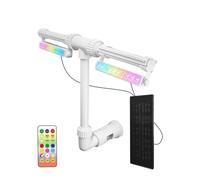 Pool Fountain with RGB LED Lights Swimming Dual Sprays Cooling Sprinkler Waterfall Fountains for Above and In-ground,Versatile Use(Solar Powered Type)