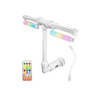 Pool Fountain with RGB LED Lights Swimming Pool Dual Sprays Cooling Sprinkler Waterfall Fountains for Above and In-ground Pool(Rechargeable Type)