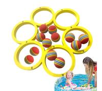 Pool Game | Pool Floating Tossing Games | Interactive Water Sport Activity with 12 Rainbow Balls for Children, Friends, Adults, Family, Classmates