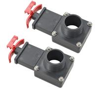 Pool Gate Valve ABS 1.5" Black Threaded Male/Female with Locking Clip x2 Durable