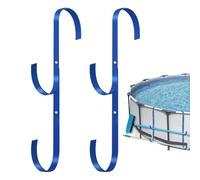 Pool Gear Hooks | Metal Space Saving Storage Organizer,2 Piece Pool Fence Equipment Hooks | Garden, Backyard, Path, Patio, Wall, Railings, Skimmer, Rake, Brush and Net