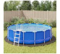 Pool Ground Cloth Light Grey Round Ø550cm Polyester Geotextile 2-Piece Mat Floor