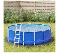 Pool Ground Cloth Round Light Grey Ø 306 cm Polyester Geotextile Mat Heavy Duty