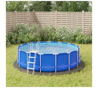 Pool Ground Cloth Round Light Grey Ø366cm Polyester Geotextile 2pcs PoolMat Pad