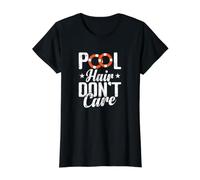 Pool Hair Don't Care Swim Style Value Graphic T-Shirt, Women, Black, S