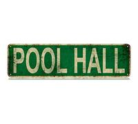 Pool Hall Slim Tin Sign Street Funny Metal Sign Wall Decor for Bedroom Farm Home Bar Garage Man Cave Wall Art Gift 4" by 16"