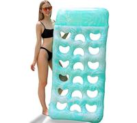 Pool Hammocks for Adult, Inflatable Pool Floats 4 in 1, Inflatable Pool Lounger with Headrest, PVC Floating Hammock,165×83cm Lilo Floats Rafts, Swimming Pool Float Chair for Summer Beach (Mint Green)