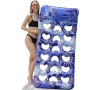 Pool Hammocks for Adult, Inflatable Pool Floats 4 in 1, Inflatable Pool Lounger with Headrest, PVC Floating Hammock,165×83cm Lilo Floats Rafts, Swimming Pool Float Chair for Summer Beach (Blue)
