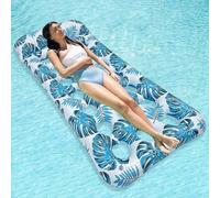 Pool Hammocks for Adult, Inflatable Pool Floats 4 in 1, Inflatable Pool Lounger with Headrest, PVC Water Floating Hammock,165×83cm Lilo Floats Rafts, Swimming Pool Float Chair for Summer Beach (A)