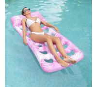 Pool Hammocks for Adult, Inflatable Pool Floats 4 in 1, Inflatable Pool Lounger with Headrest, PVC Water Floating Hammock,165×70cm Lilo Floats Rafts, Swimming Pool Float Chair for Summer Beach (B)