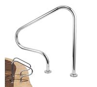 Pool Hand Rail, 304 Stainless Steel Swimming Railing, Humanized Silver Rustproof Pool Handrail with Quick Mount Base Plate, Swim Safety Entry Aid Grab Handle, for Water Park(Thickness 1.2mm)