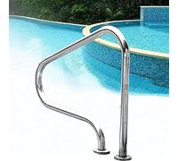 Pool handrail, 3 Bend Deck Mounted Swimming Pool Stair Rail,Pool Handrails with Quick Mount Base