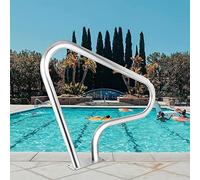 Pool Handrail Handle Grab Rails Swimming Pool Rail Pool Railing Swimming Pool Handrail Flange Quick Mount Base,Deck-Mounted Railings 3-Bend Swimming Pool Safety Handrails