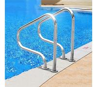Pool Handrails 2 Pcs Pool Handrail with 4Ft Blue Grip Cover and Mounting Screws, 304 Stainless Steel Rails Pool Grab Ladder, 250Lbs Load