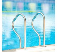 Pool handrails,Stainless Steel Pool Handrail - Rustproof 304 Silver Grab Bar for Easy Entry, Curved Spa Railing, Durable Pool Handrails, Safe Swimming Pool Access, Easy Assembly