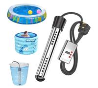 Pool Heater for Above Ground Pool, Generic Water Heater, 2000W Portable Electric Water Heaters with Thermostat, Immersion Instant Hot Bathtub Heaters for 10ft Pools, Paddling Pool