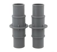 Pool Hose Adapter Connector for 1-1/4" or 1-1/2" Vacuum Hoses - PP Plastic Coupling with Rust-Proof Stainless Steel Clamps, for Hayward, for Intex & for Polygroup(A)