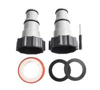 Pool Hose Adapter for Intex Filtration Pumps, 1.25" to 1.5" Threaded to Clamp Style Converter with O-Rings, PVC Pool Equipment Parts for 1500-4000 GPH Systems