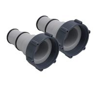 Pool Hose Adapter Grey Plastic Universal 32/38mm x 92mm Threaded to Clamp 2pcs.