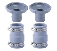 Pool Hose Adapter Kit for 1.25" to 1.5" Hose - Swimming Pool Pump Connector with Clamps - Pool Skimmer Hose Adapter Replacement for Intex/Bestway/Hayward(2 sets)