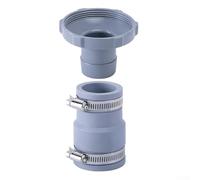 Pool Hose Adapter Kit for 1.25" to 1.5" Hose - Swimming Pool Pump Connector with Clamps - Pool Skimmer Hose Adapter Replacement for Intex/Bestway/Hayward(1 set)
