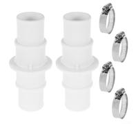 Pool Hose Adapter Set 2 Pack with Clamps for 1.5 Inch Hoses for intex for Coleman Compatible Leak for Proof ABS Fittings Swimming Pool Vacuum Cleaner Parts