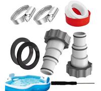 Pool Hose Adapter, Versatile Hose Conversion Adapter, 4.33 Inch Pool Hose Connection Kit with Seals and Tools for Garden Hose, Spa Drainage, Pool