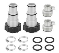 Pool Hose Adapter with Clamp Washer 2 Type A B Conversion Connector for 1.25" to 1.5" Hoses Replacement Accessories Compatible with Intex Threaded Filter Pump Saltwater Systems