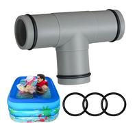 Pool Hose Connector, 32 mm Replacement Adapter for Pool Pumps, T-Piece for 1.25 Inch Water Hose, PP Pool Hose Adapter, Hose Connector, Soft Hose Connector for Filter Pump