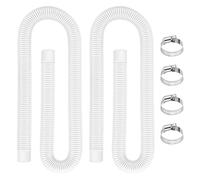 Pool Hoses for Above Ground Pools 1.5" Diameter x 59" Long, 2 Pack 1.5 Inch Above Ground Pool Hose Replacement Compatible with Intex Coleman Surface Skimmer, Filter Pump Hose, with 4 Metal Clamps