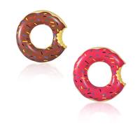 Pool Inflatables Donut Swimming Ring Rubber Rings for Kids Adult,70/90/120cm Pink Brown Doughnut Pool Ring Toy Inflatable Pool Floats Swim Tubes Rings for Women Girls Summer Party Beach Water Sport
