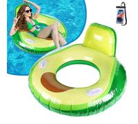 Pool Inflatables for Adults, Avocado Pool Float Swimming Ring with Handle Giant Lounge Swim Raft Blow Up Summer Outdoor Beach Party Water Fun for Kids Adults