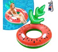 Pool Inflatables for Adults Watermelon Swimming Ring Pool Float Giant Lounge Swim Raft with Handles Blow Up Summer Beach Party Water Fun Toys for Kids Adult