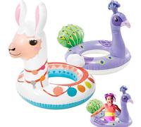 Pool Inflatables for Kids Age 2-6, Swimming Peacock 34" x 23" (86cm x 58cm) Rubber Ring Pool Floats Swimming Pool Toys for Children, Swim Ring with Tails for Boys Girls Summer Beach Water Party Toys