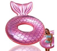 Pool Inflatables Swimming Ring for Kids Adults Rubber Rings,90cm Pink Mermaid Inflatable Swim Rings Pool Floats Tube,Inflatable Pool Ring Toy Floaties for Girls Women Beach Summer Party Water Sport