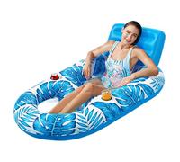 Pool Islands Inflatable Pool Adults - Lunger Po Or Pool Lies: | Flat Swimmer Leaf Design Air Mattress with Owners Drinks for Garden Teen Tan