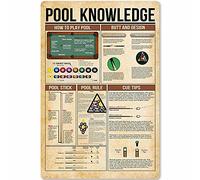 Pool Knowledge Metal Tin Sign Billiards Pool Rules Planing Education Infographic Poster School Club Home Kitchen Cafe Garage Plaque Wall Decoration 8x12 Inches