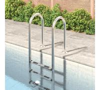 Pool Ladder 3-Step 304 Stainless Steel Silver 54x38x158cm Anti-Slip Inground-Pro