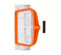 Pool Leaf Net With Detachable Handle Fine Mesh Skimmer For Leaves And Debris White Orange Sturdy Plastic Design Suitable For Swimming Pools Fishponds Modular Storage