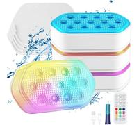 Pool Lights(4 PACK), Rechargeable Submersible LED Lights, IP68 Waterproof 16 Colors Magnetic Floating Light with Rechargeable Remote, Chase Mode Pool Light for Above Ground Inground Pools, Bathtub