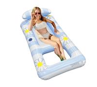 Pool Lounge Chair, Sun Tanning Float Raft Water Hammock Pools Toys for Outdoor Swimming Poolside Backyard, 154x82cm