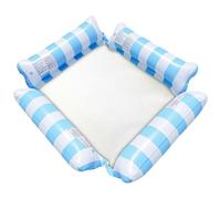 Pool Lounger Float Four-Tube Mesh Hammock 47x43 Inch Pool Hammock Float PVC Heavy-Duty, Blue-Striped Floats with Pump, Lake Floats for Adults Kids Summer Use, Toys