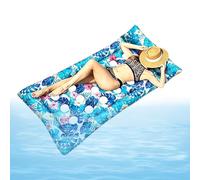 Pool Lounger Float | Tropical Leaf Print Beach Bed,with Headrest PVC Inflatable Pool Float Chair,for Women Kids Tanning Water Sports Beach Vacation Family Party