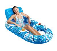 Pool Lounger,Inflatable Pool Floats for Adults - Maple Leaf Pattern Raft with Cup Holder for Lake Indoor Outdoor Tanning Beach Vacations Teens